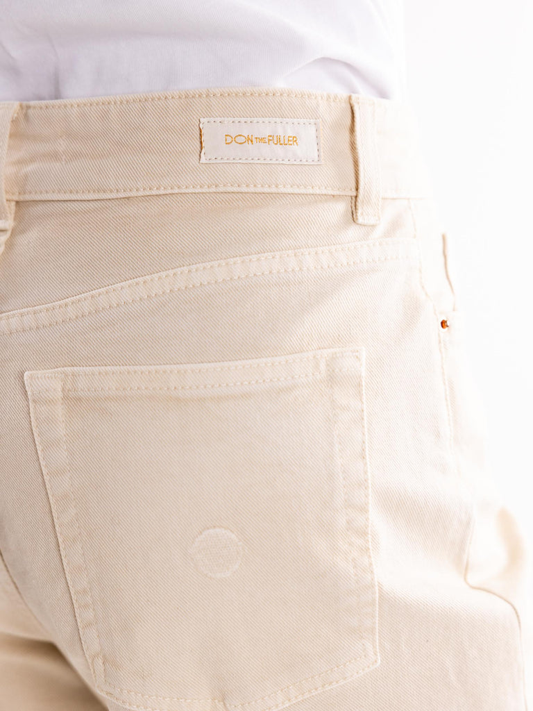 Jeans donna stoccarda widecropped beige W2F4026 DTFKABEIGE DON THE FULLER 
