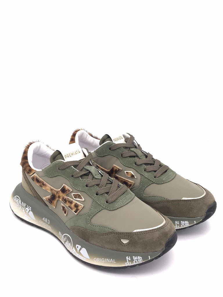 Sneakers Lauryn verde militare<BR/><BR/> 7790 MILITARE PREMIATA 
