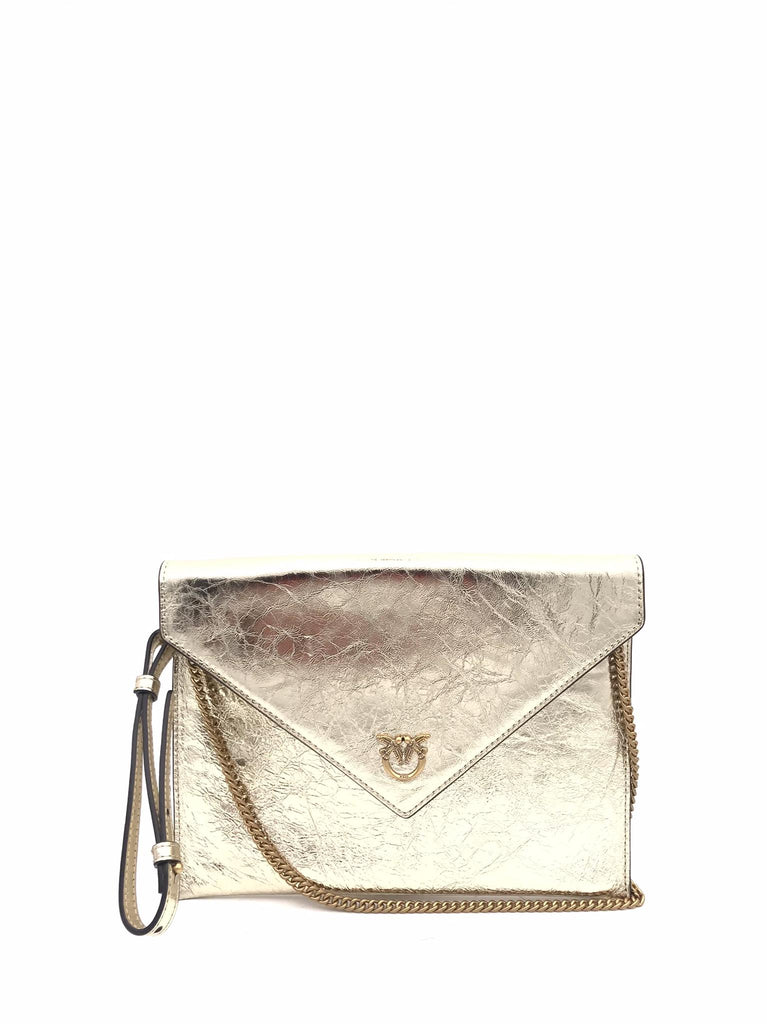 Bustina flet purse in pelle laminata craccata oro 104820 A2OTORO PINKO 
