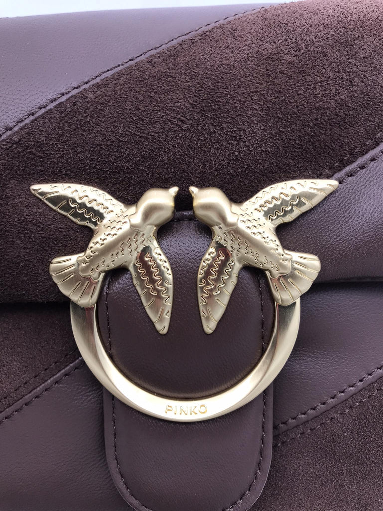 Borsa media love puff maxi quilt marrone 100038 A2JYMARRONE PINKO 