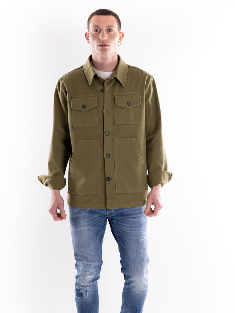 Over shirt uomo verde militare S5U507 MILITARE THE EDITOR 