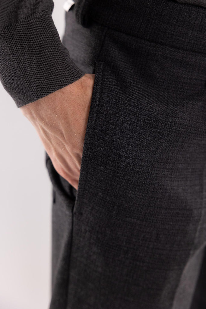 Pantalone in tessuto con quadro fondo grigio B063 3086GRIGIO PAOLO PECORA 