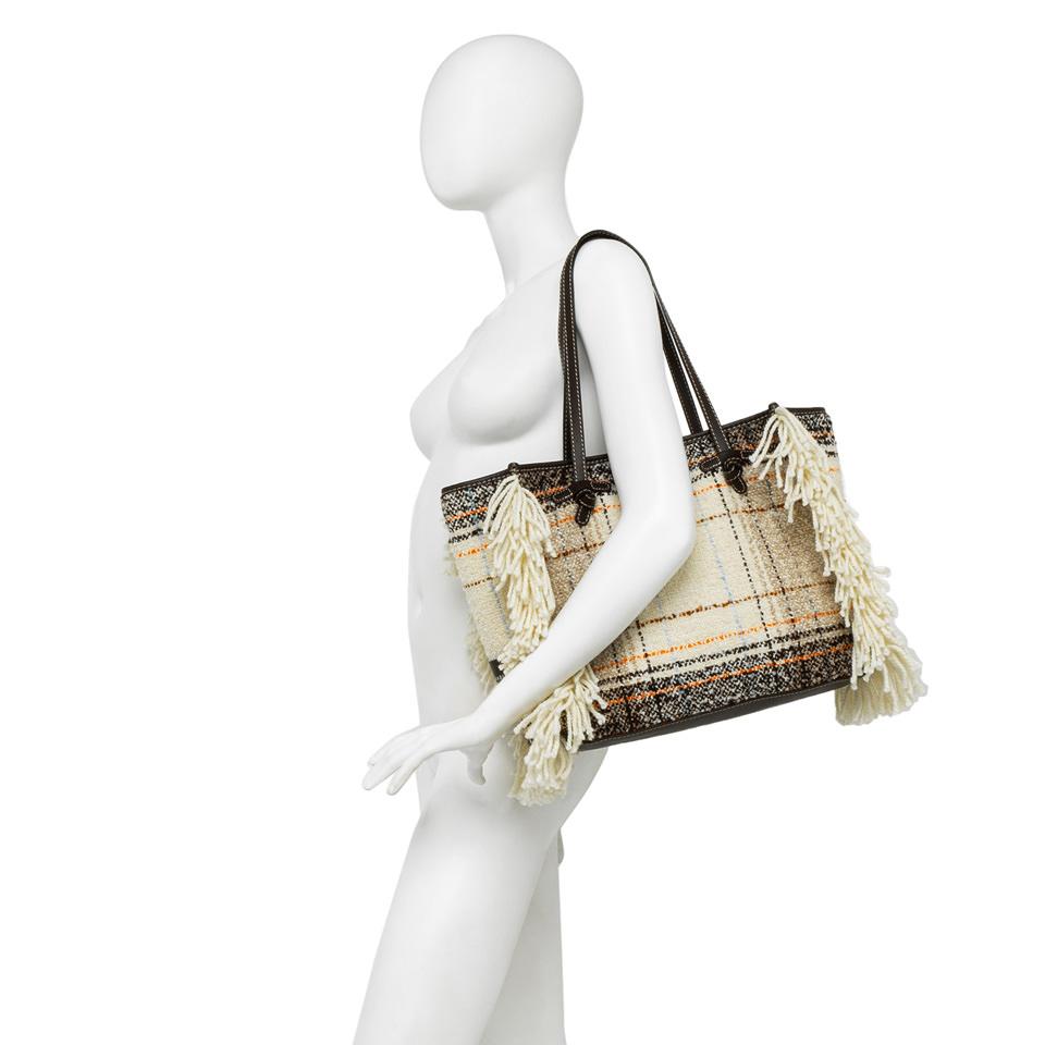 Borsa Marcella in lana tartan moro BS12100 HUGTESTA DI MORO GIANNI CHIARINI 