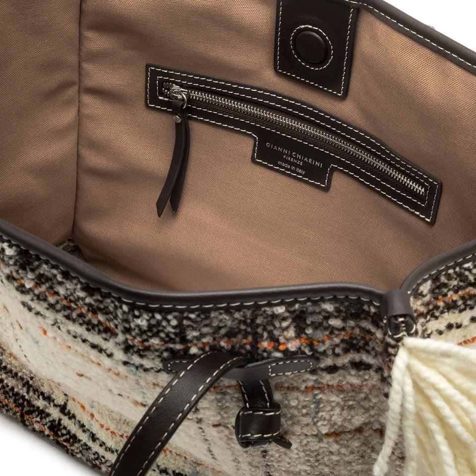 Borsa Marcella in lana tartan moro BS12100 HUGTESTA DI MORO GIANNI CHIARINI 