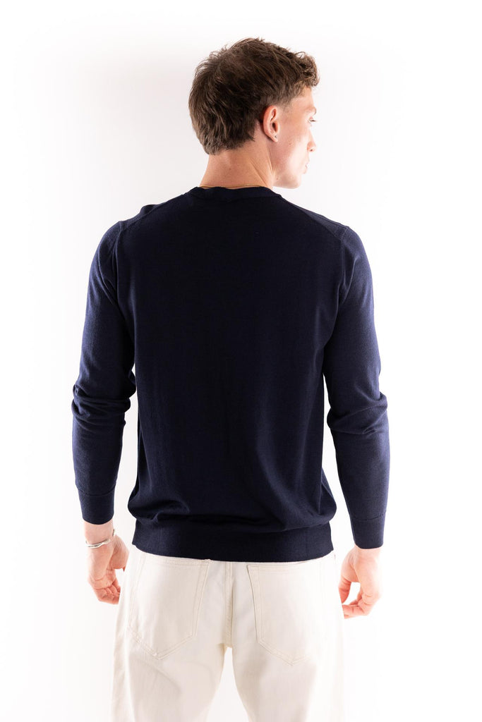 Maglia girocollo finezza 16 blu A001 BLU PAOLO PECORA 