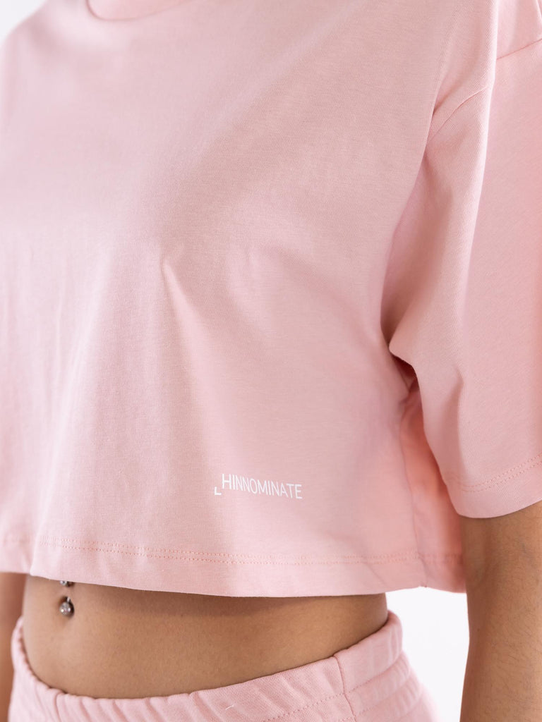 T-shirt crop mezza manica cipria HMABW01407 PTTS0037RO44 HINNOMINATE 