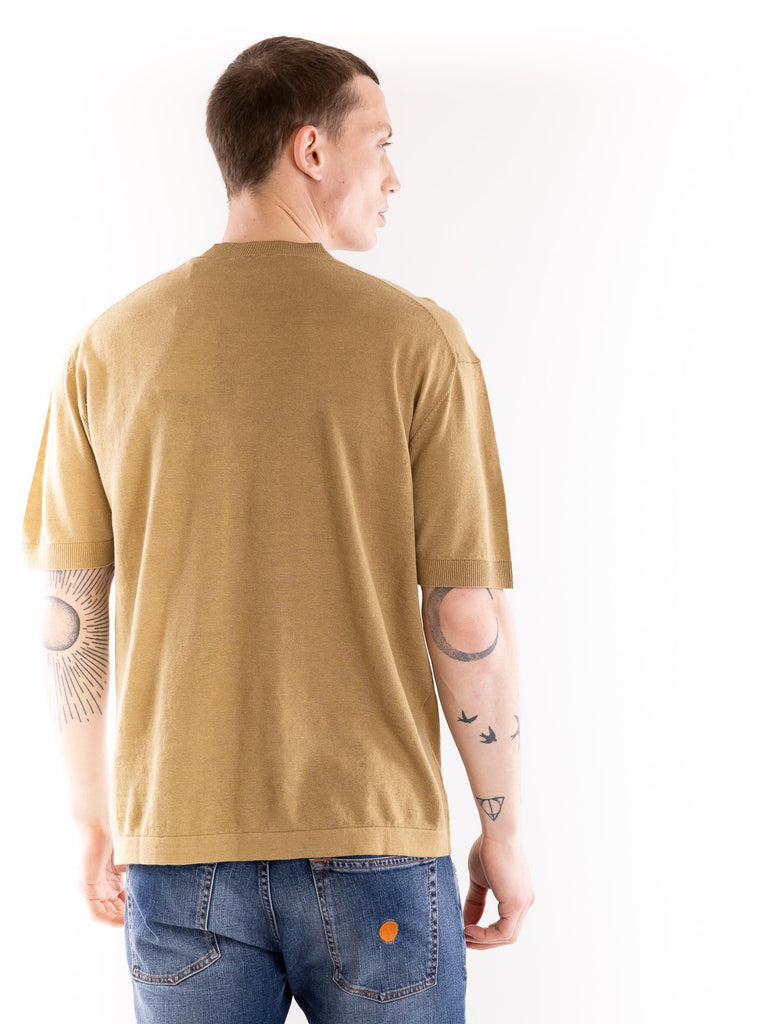 T-shirt uomo girocollo lino color corda A045 F4001326 PAOLO PECORA 