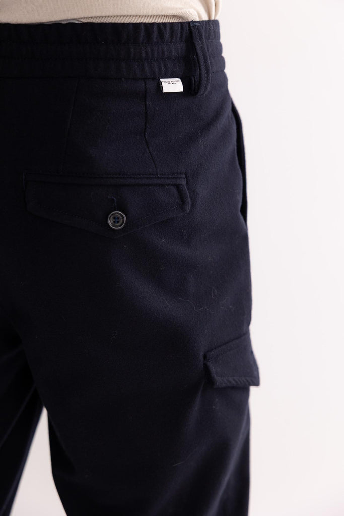 Pantaloni uomo work in lana blu B032 BLU PAOLO PECORA 