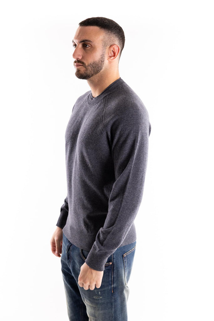 Maglia girocollo in lana media pesantezza grigia A054 GRIGIO PAOLO PECORA 