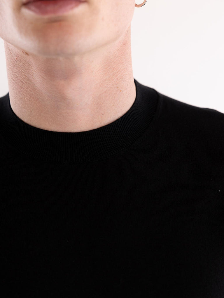 T-shirt over uomo girocollo in filo nera A012 F1009000 PAOLO PECORA 