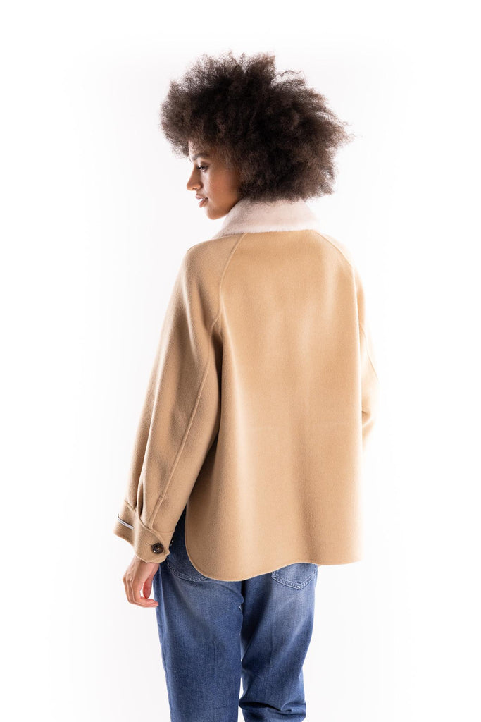 Giaccone Gettone in double di misto lana color beige 2523086011200 001BEIGE MARELLA 