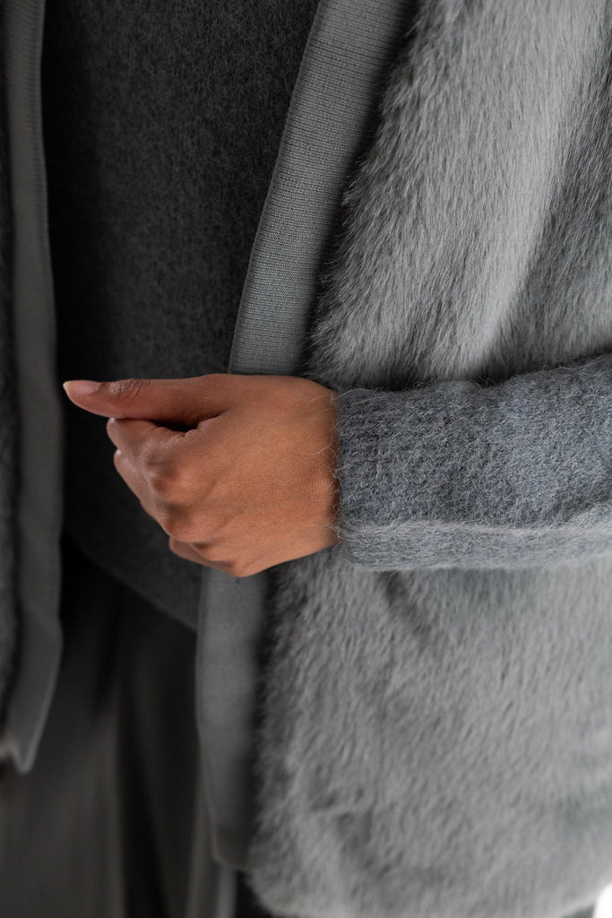 Gilet in eco-pelliccia color avio NEFA AVIO H2O 