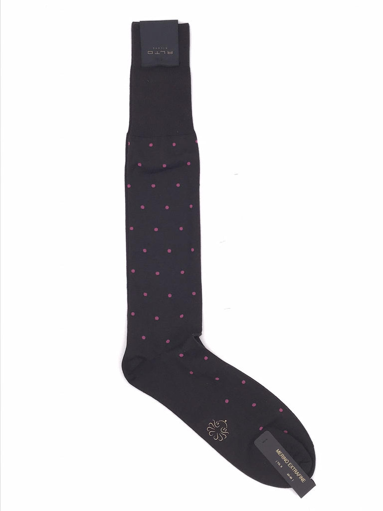 Calzini lunghi Bill pois marrone-fuxia AM1379UL MARRONE-FUXIA ALTO MILANO 