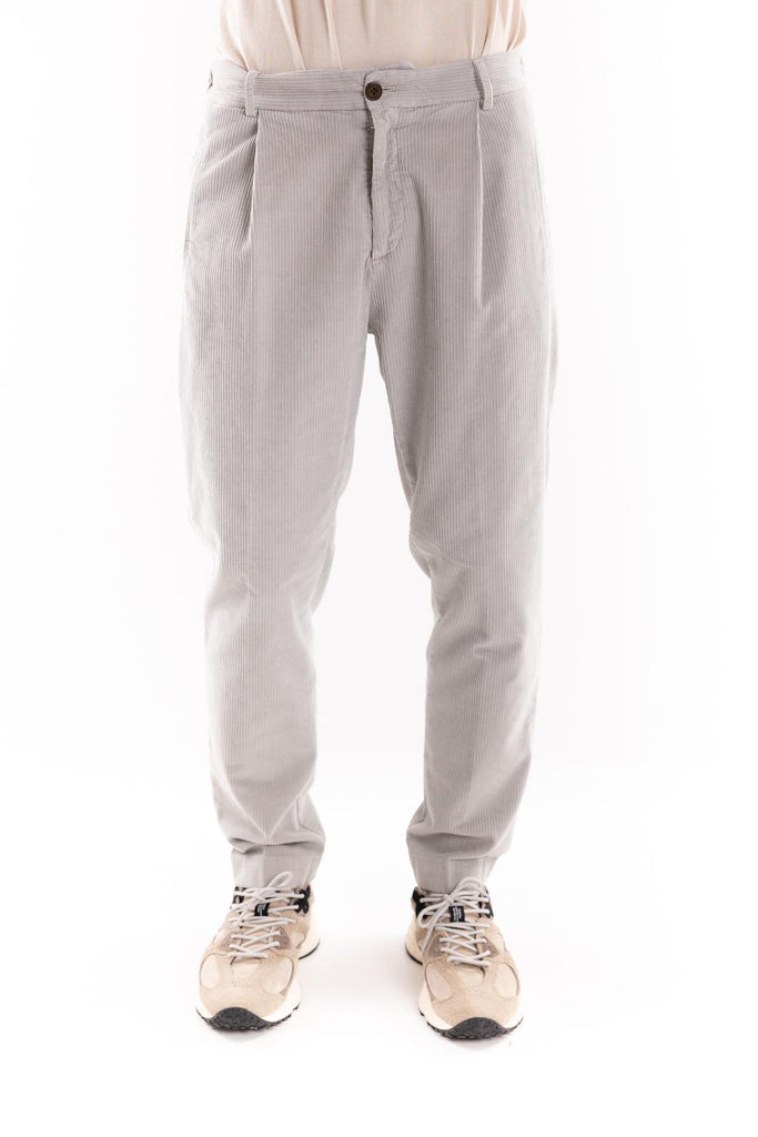 Pantalone work in velluto grigio chiaro OF1F2W5P011 GRIGIO CHIARO OUTFIT 