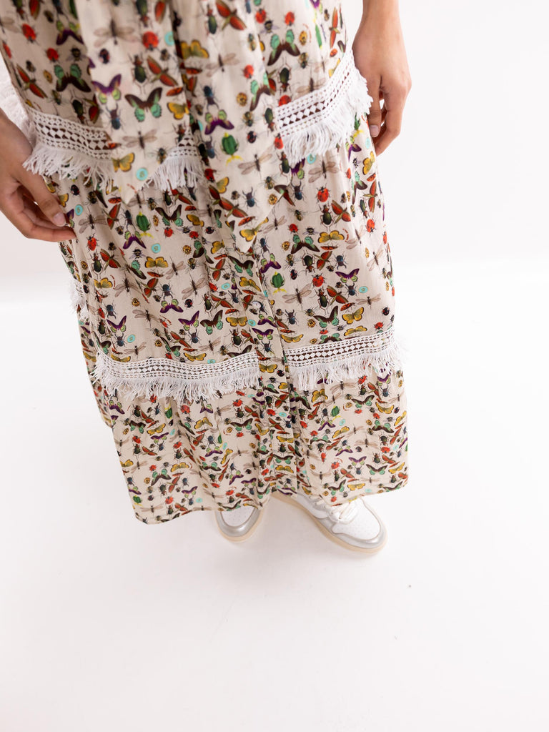 Abito chemisier donna con stampa insetti AURORA 11BEIGE IL THE' DELLE 5 