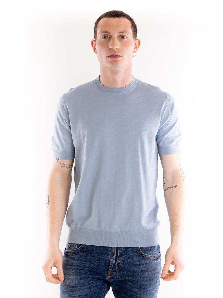 Maglia uomo girocollo in filo celeste A009 F1006492 PAOLO PECORA 