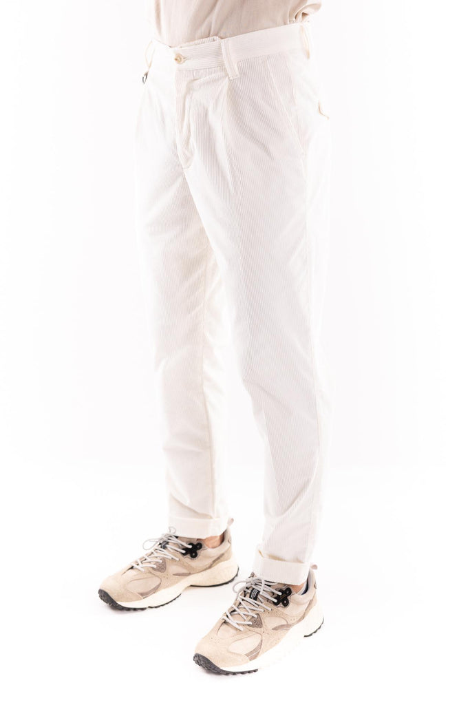 Pantalone japan velluto panna B122 PANNA PAOLO PECORA 