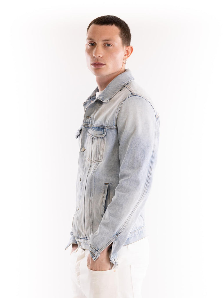 Giubbetto uomo in denim blu chiaro LIONE BLU DON THE FULLER 
