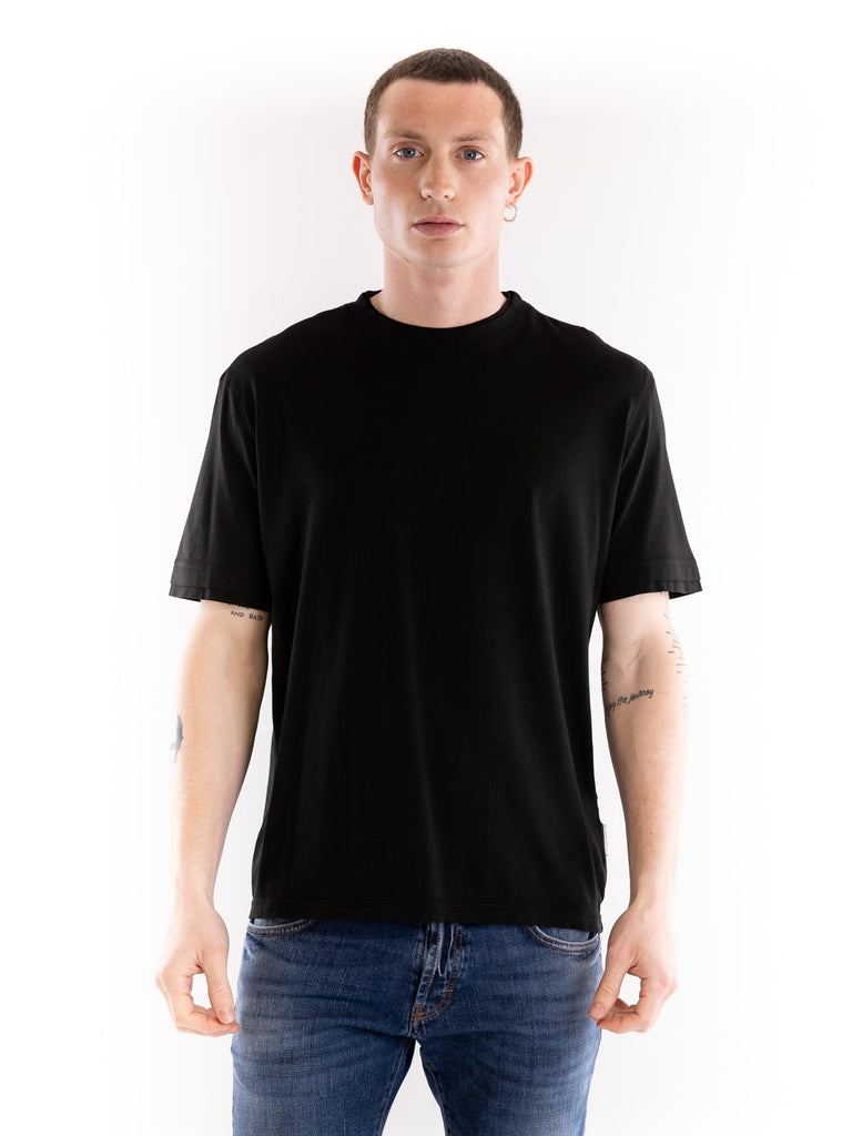 T-shirt uomo jersey nera F041 40379000 PAOLO PECORA 