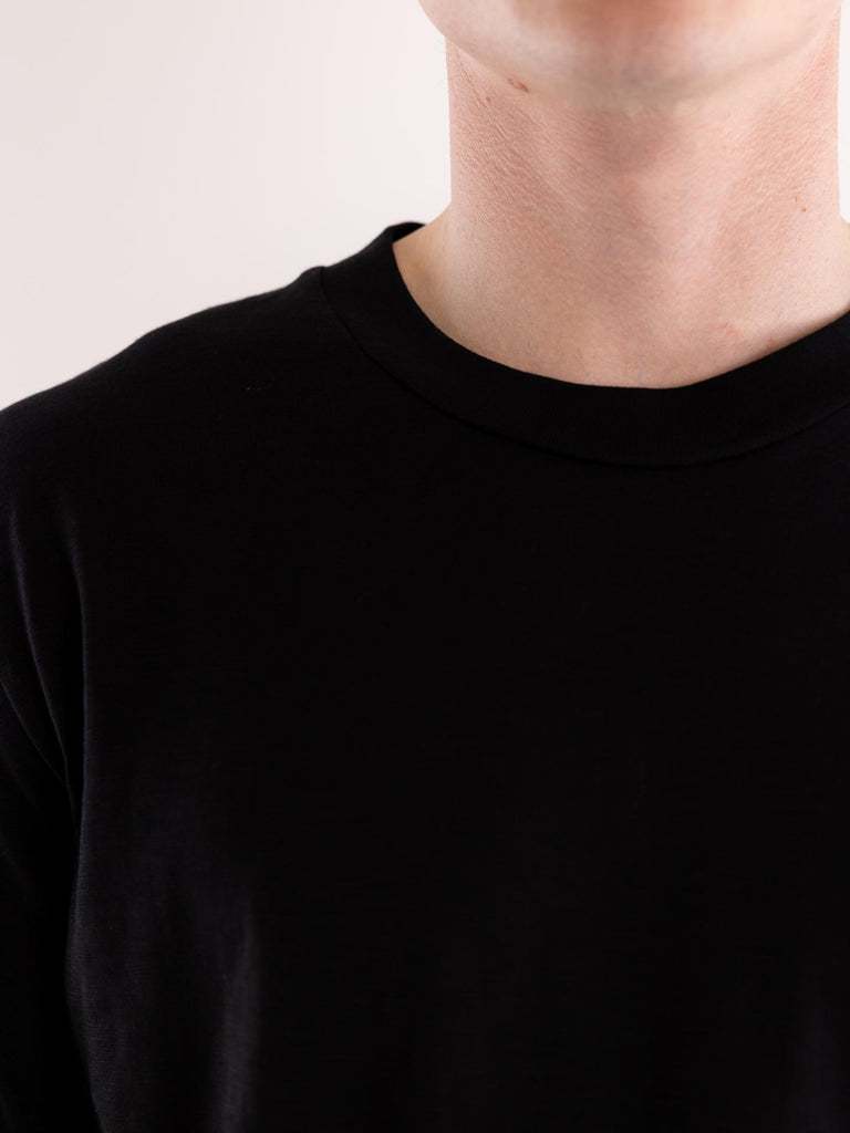 T-shirt uomo cotone fiammato nero F012 40129000 PAOLO PECORA 