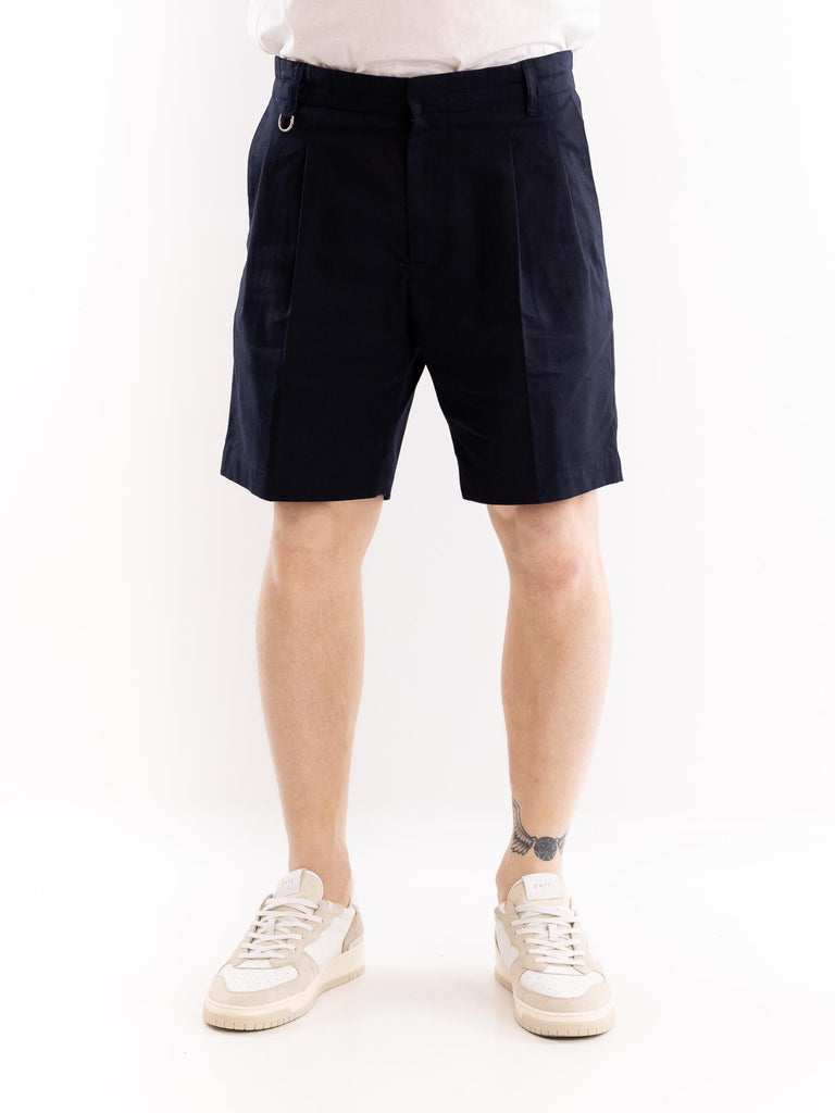 Bermuda uomo in lino blu D051 36166685 PAOLO PECORA 