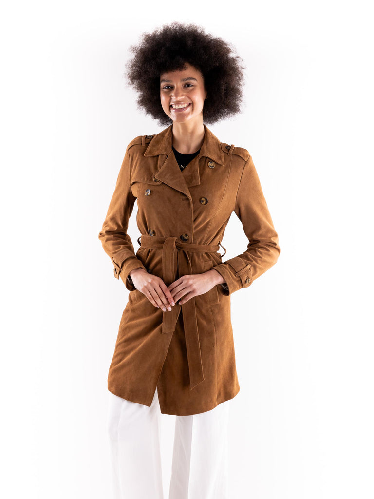 Trench donna camoscio cognac LEA COGNAC BLUSOTTO 