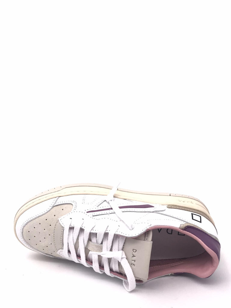 Sneakers donna Torneo pure calf bianco-viola W421-TP-CA-IP BIANCO/VIOLA D.A.T.E 
