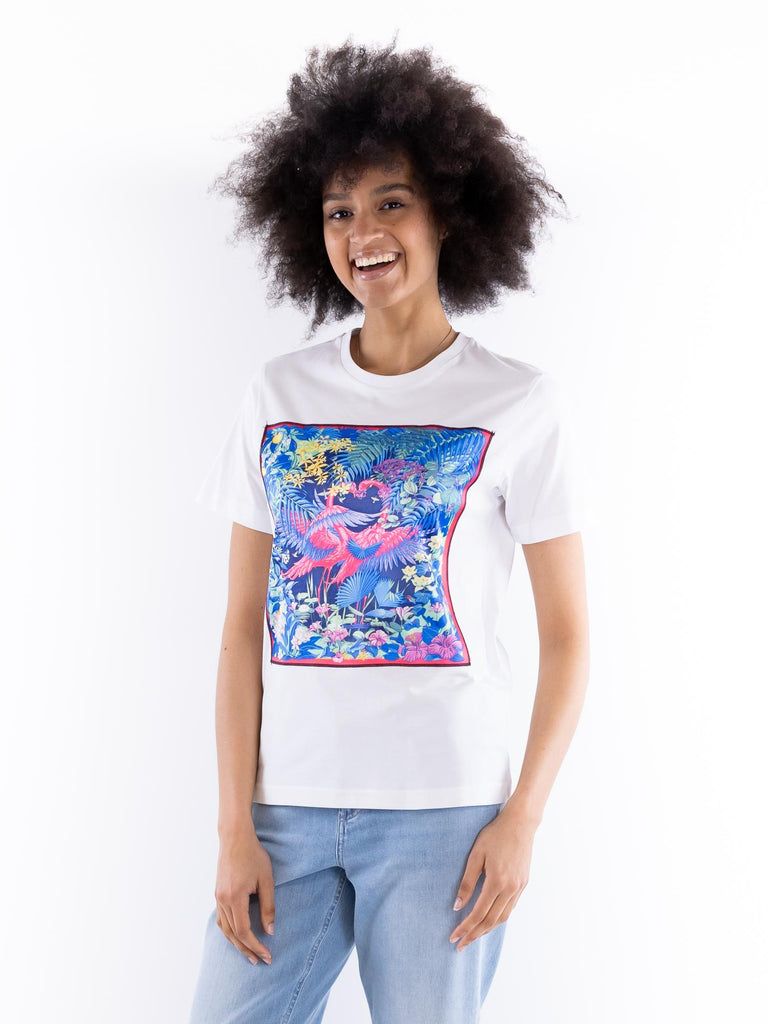 T-shirt donna Flamingo dance bianca ORGA FLAMINGO DANCE BASTILLE 