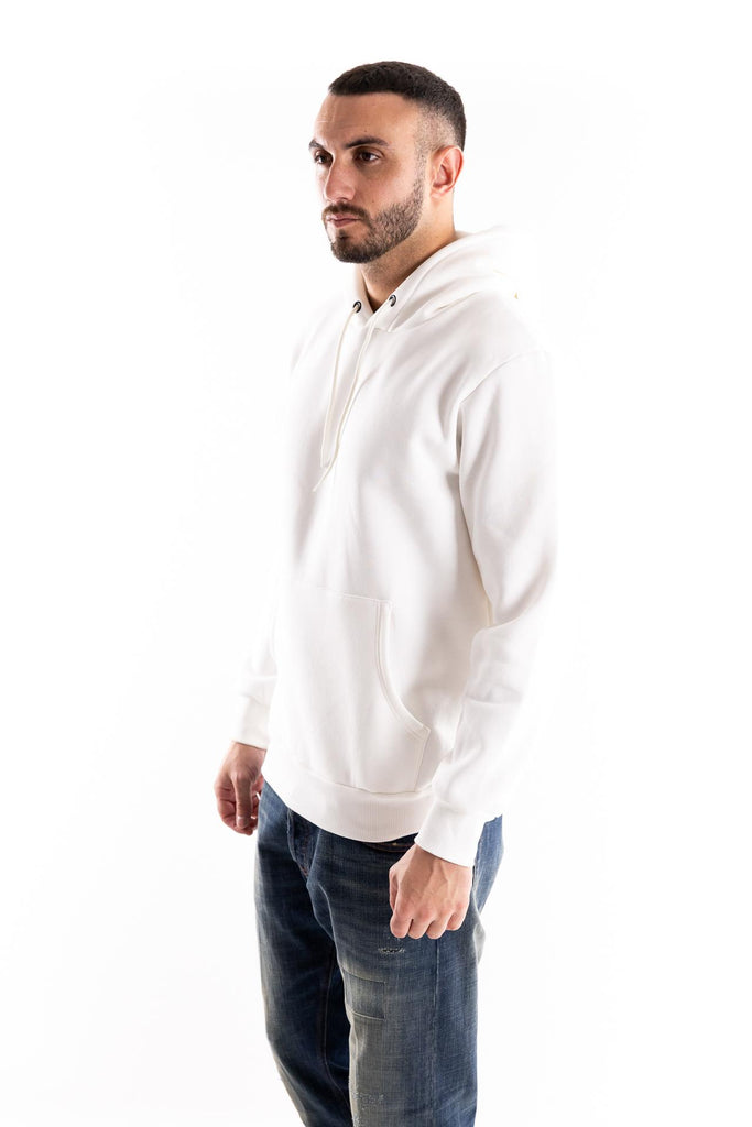 Felpa uomo in cotone con stampa NO RISK sulla schiena HOODIE NO RISKBIANCA BASTILLE 