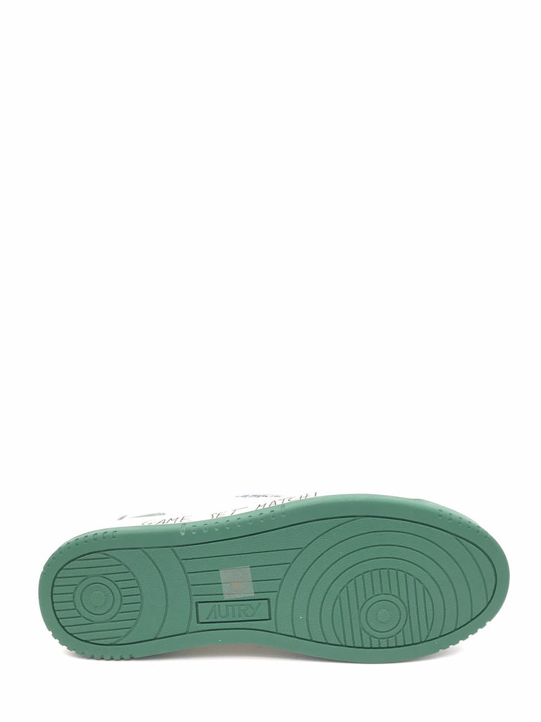 Sneakers medalist low in pelle verde e bianca con lettering AULM-BH04 VERDE/BIANCO AUTRY 