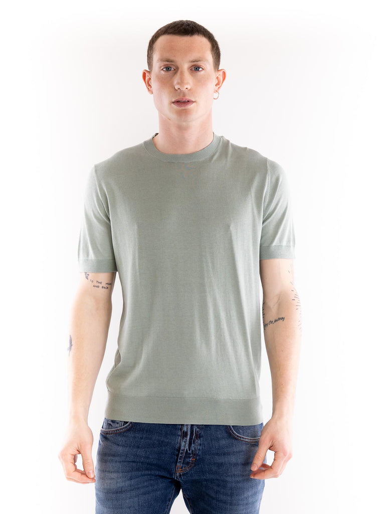 Maglia uomo girocollo in filo verde acqua A010 F2005500 PAOLO PECORA 