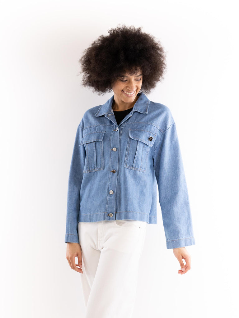 Giacca camicia donna Pixie in denim blu PIXIE UNICABLU IL THE' DELLE 5 