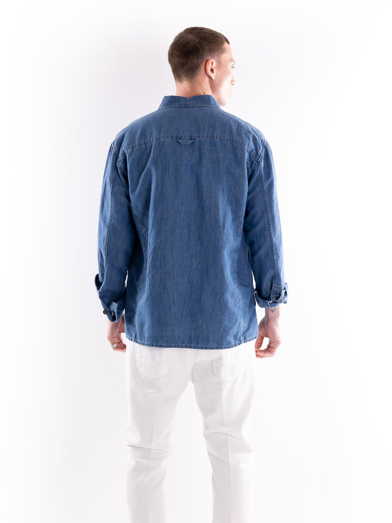 Giacca camicia uomo in jeans G053 BLU PAOLO PECORA 