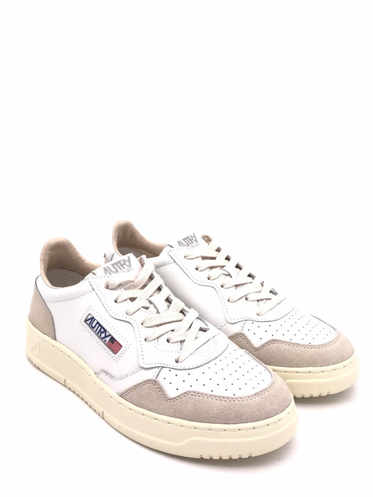 Sneakers medalist low in pelle bianca e suede beige UULM-LS33 BIANCO/BEIGE AUTRY 