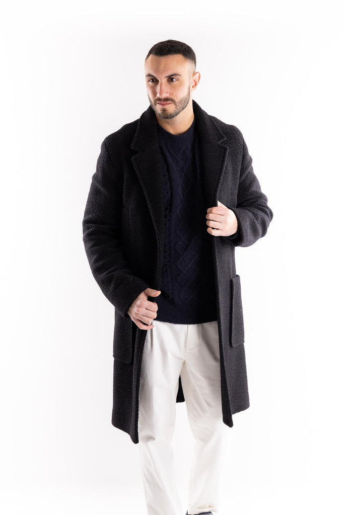 Capotto in lana nero N051 NERO PAOLO PECORA 