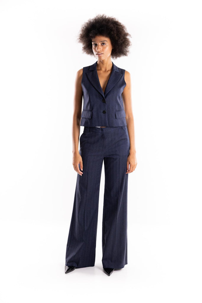 Gilet Stiria in tessuto blu 2523156051200 001BLU MARELLA 