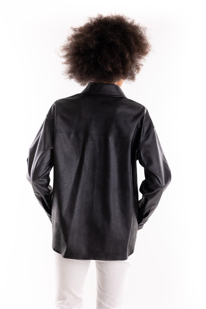 Camicia over in ecopelle nera HMABW02273 NE01NERO HINNOMINATE 