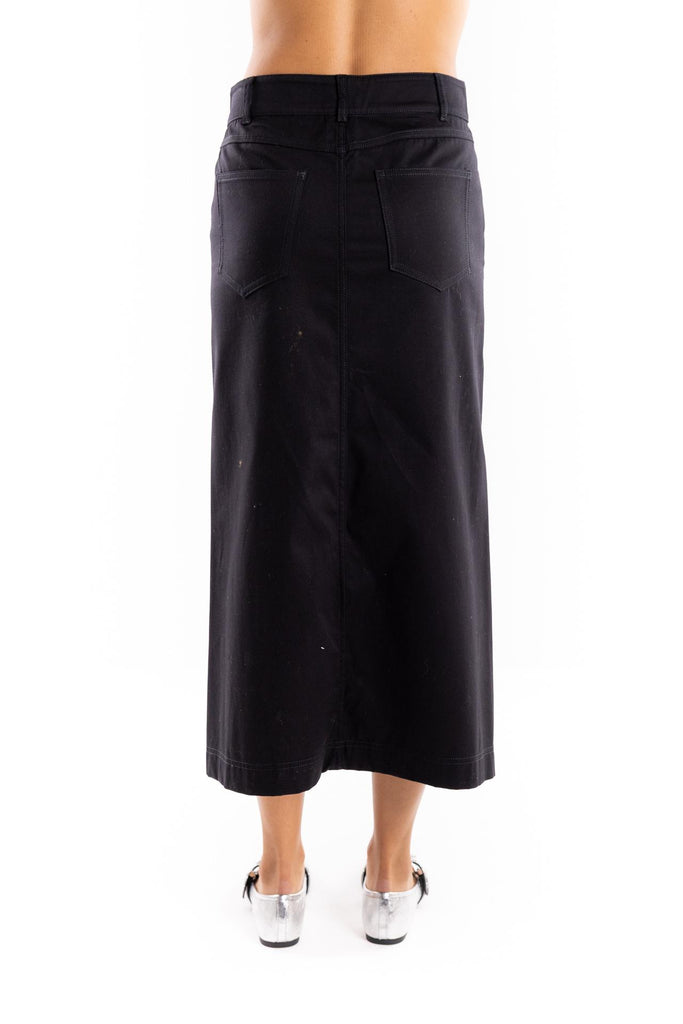 Gonna Sgravio in bull di cotone nero 2523106021200 002NERO MARELLA 