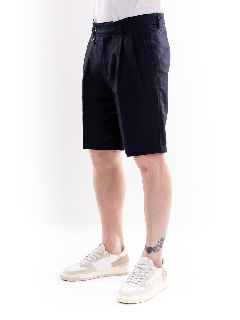 Bermuda uomo misto lino blu D011 BLU PAOLO PECORA 