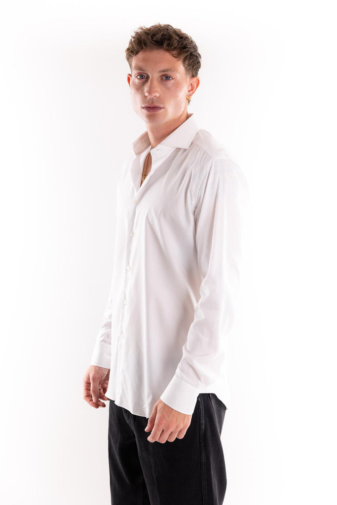 Camicia travel collo francese in oxford bianco 91831 001BIANCA XACUS 
