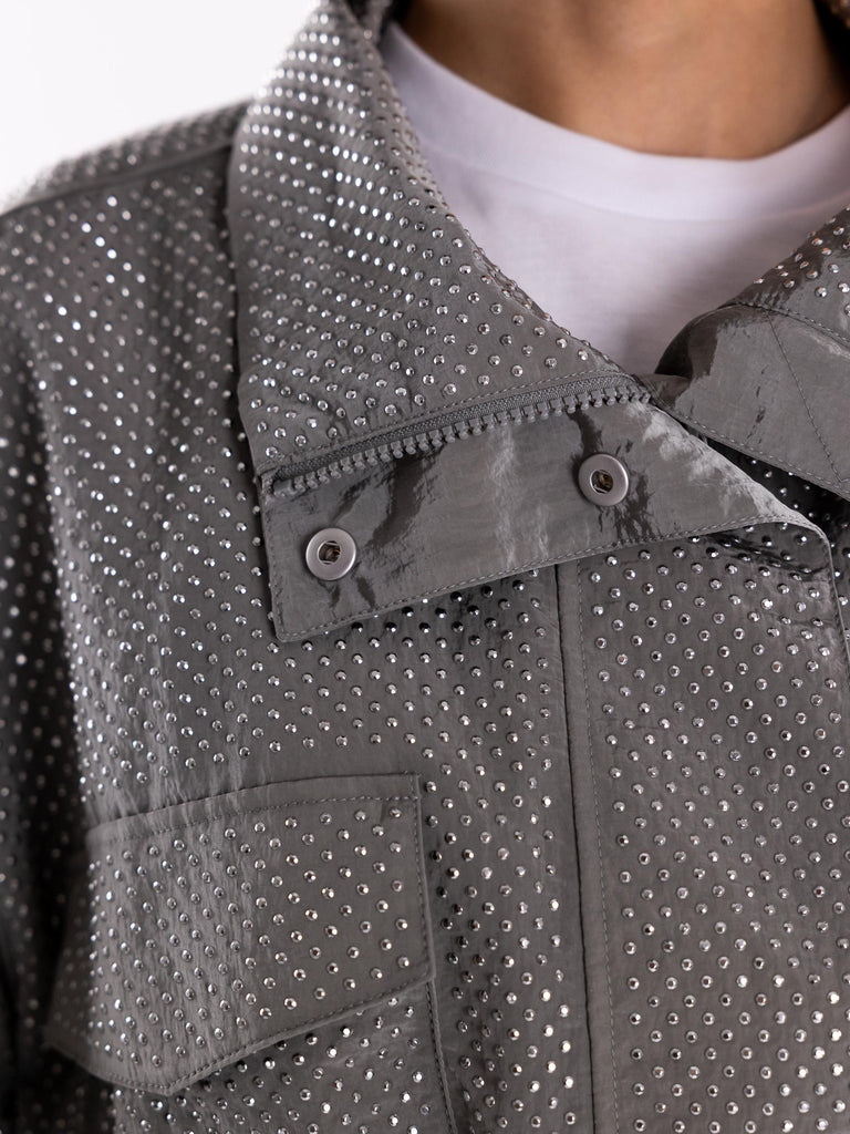 Parka tecnico Pescatore con mini borchie effetto strass