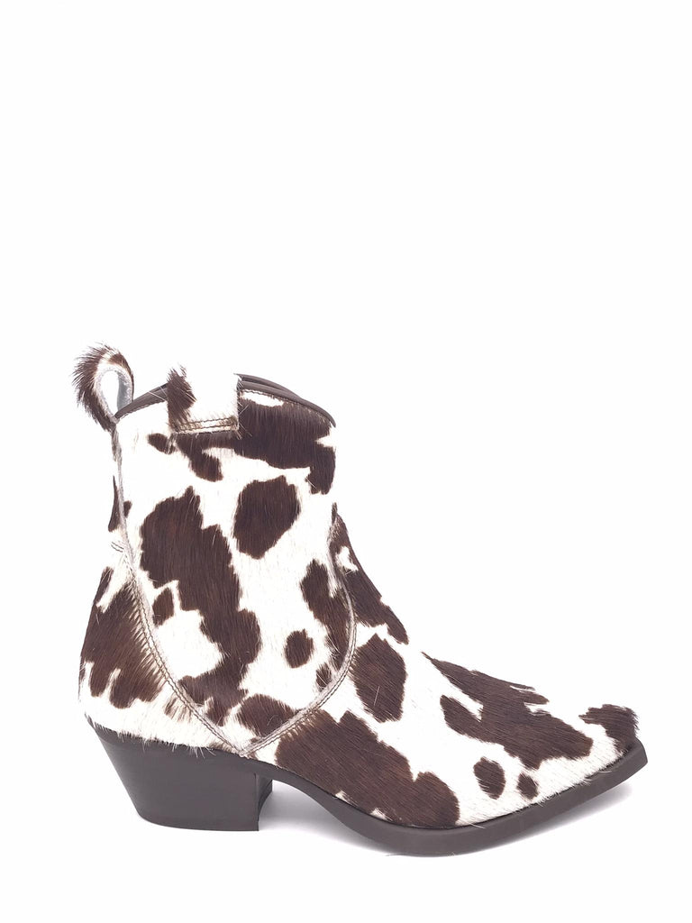 Texano basso in cavallino muccato marrone e bianco DX380 MARRONE-BIANCO METISSE 