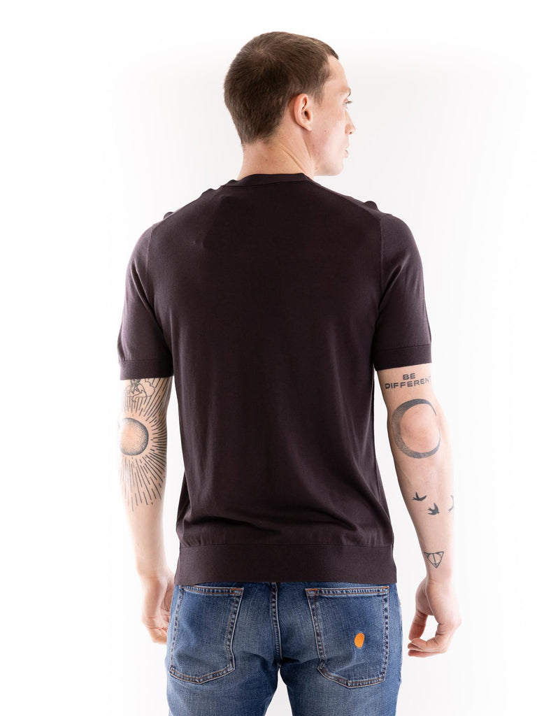 Maglia uomo girocollo in filo marrone A010 F2002230 PAOLO PECORA 