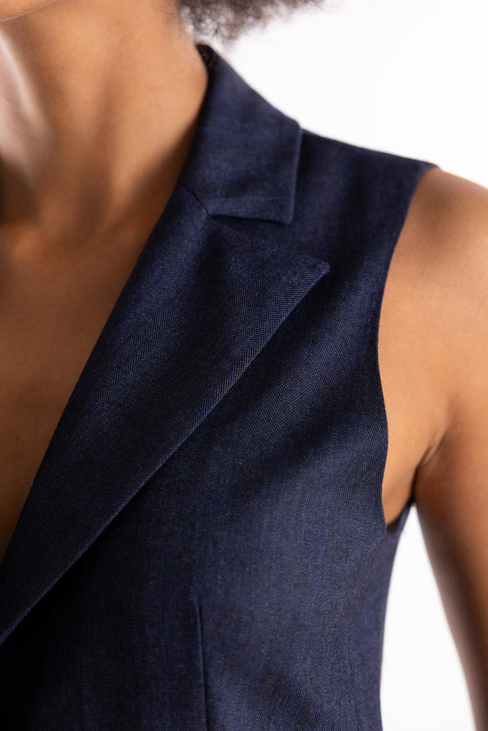 Gilet Stiria in tessuto blu 2523156051200 001BLU MARELLA 