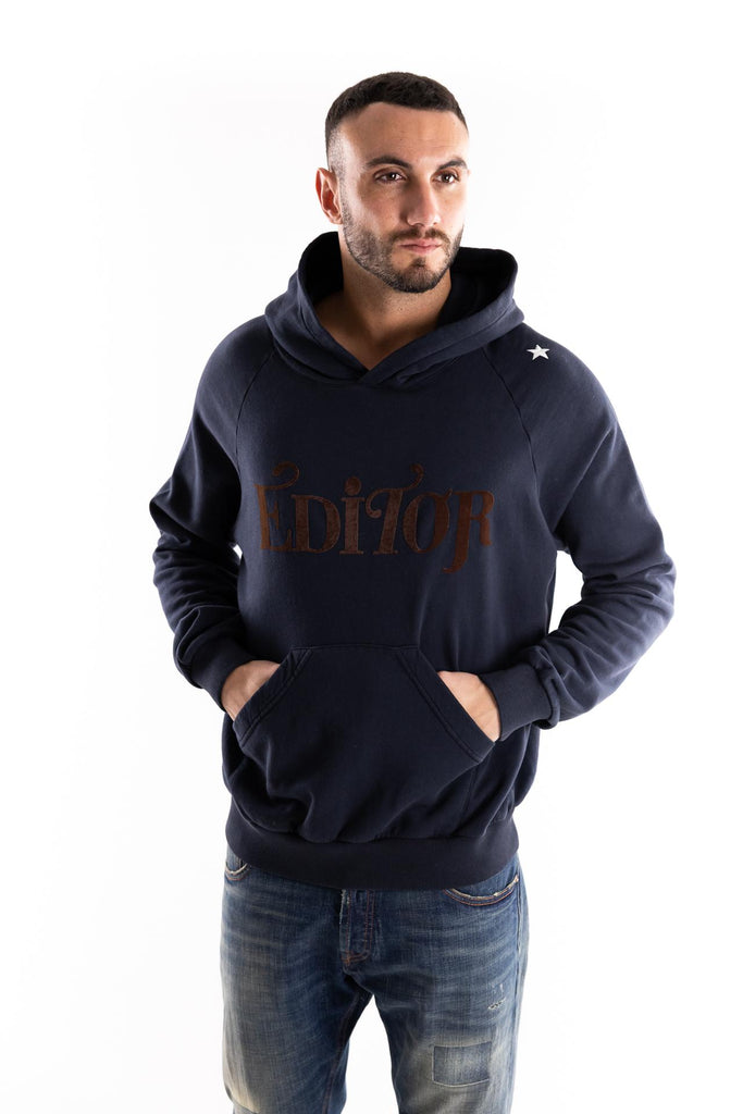 Felpa con cappuccio blu A2U803 BLU THE EDITOR 