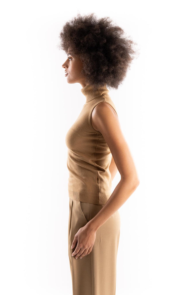 Maglia lupetto smanicato cammello MILTA CAMMELLO H2O 