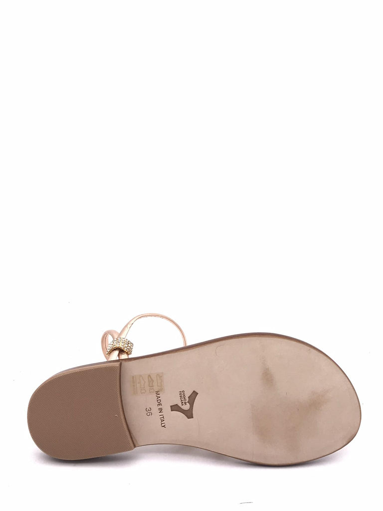 Sandalo infradito in pelle laminata rosa MARTINI ROSA MODA POSITANO 