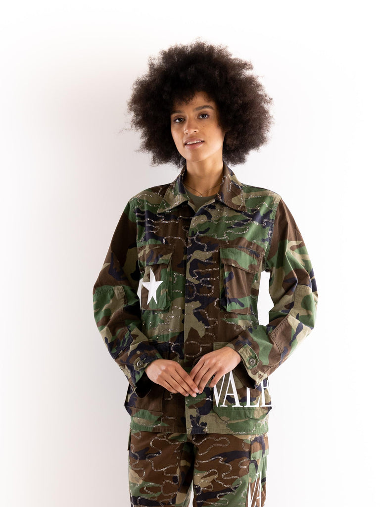 Giacca militare donna limited edition camouflage  fake BUS25901 CAMOUFLAGE BRAND UNIQUE 