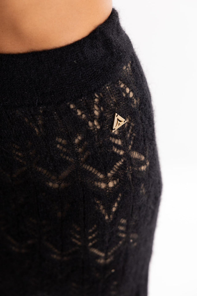 Gonna longuette in maglia nera GOKD11005 NERO AKEP 