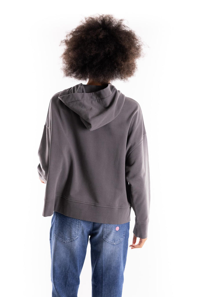 Felpa Makamba con cappuccio e logo grigia 104623 A2CUGRIGIO PINKO 